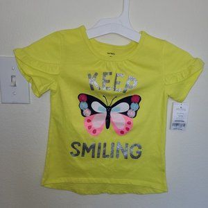 Neon yellow butterfly toddler t-shirt size 4t